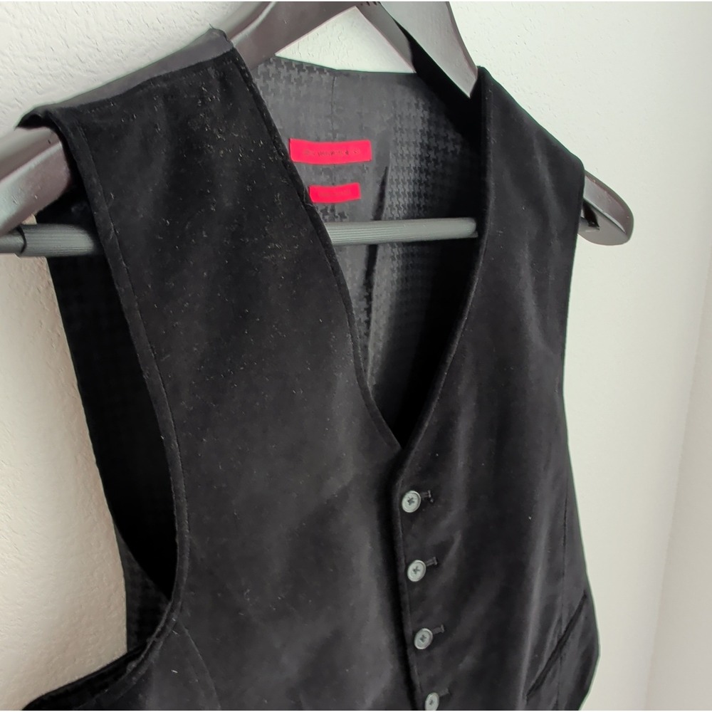 John Varvatos USA Velvet Vest Waistcoat Cotton Black XL